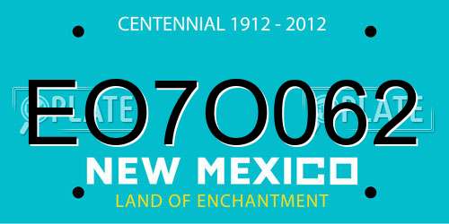 EO7O062 New Mexico License Plate