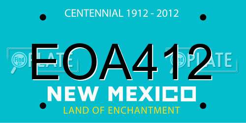 EOA412 New Mexico License Plate