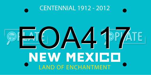 EOA417 New Mexico License Plate
