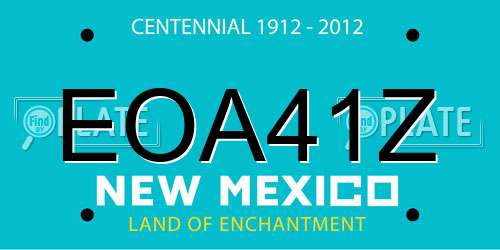 EOA41Z New Mexico License Plate