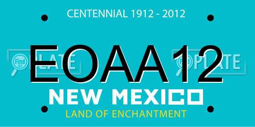 EOAA12 New Mexico License Plate