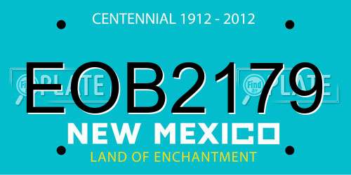 EOB2179 New Mexico License Plate
