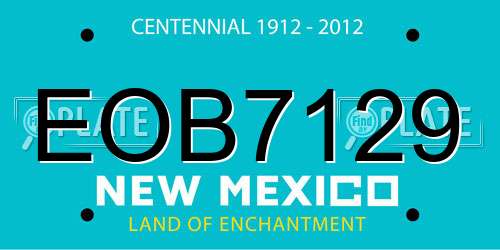 EOB7129 New Mexico License Plate