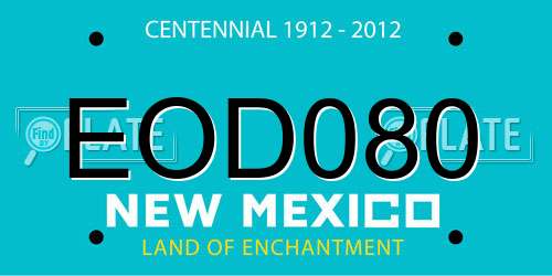 EOD080 New Mexico License Plate