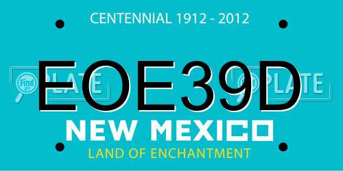 EOE39D New Mexico License Plate