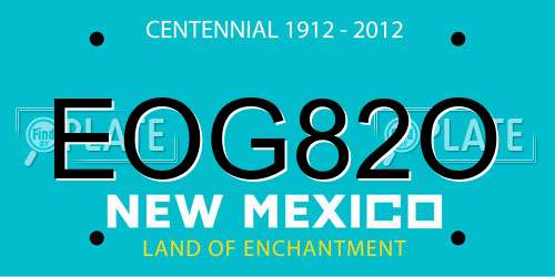EOG82O New Mexico License Plate