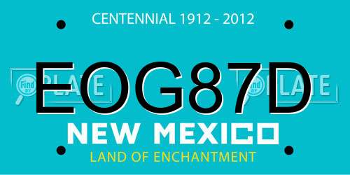 EOG87D New Mexico License Plate
