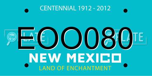 EOO080 New Mexico License Plate