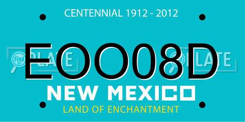 EOO08D New Mexico License Plate