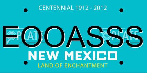 EOOASSS New Mexico License Plate