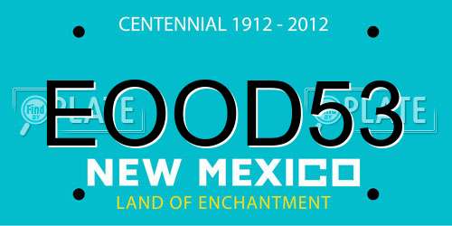 EOOD53 New Mexico License Plate