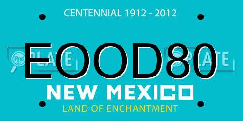 EOOD80 New Mexico License Plate