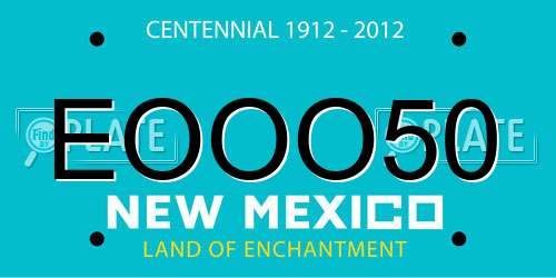 EOOO50 New Mexico License Plate