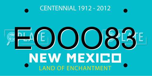 EOOO83 New Mexico License Plate