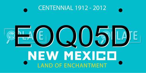 EOQ05D New Mexico License Plate