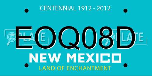 EOQ08D New Mexico License Plate