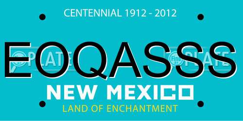 EOQASSS New Mexico License Plate