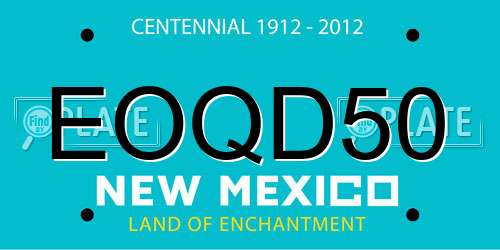 EOQD50 New Mexico License Plate