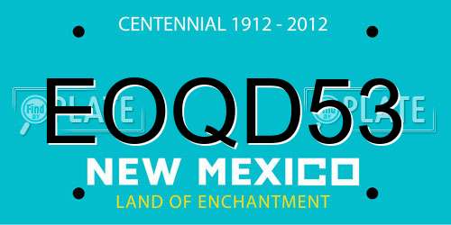 EOQD53 New Mexico License Plate