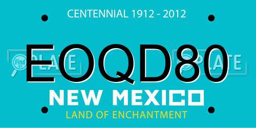 EOQD80 New Mexico License Plate