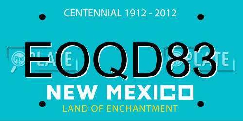EOQD83 New Mexico License Plate