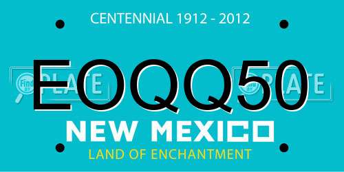 EOQQ50 New Mexico License Plate