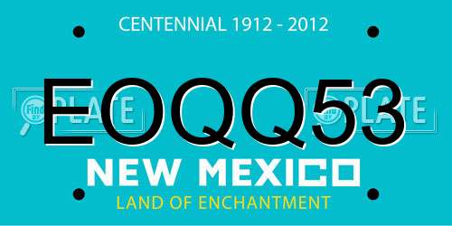 EOQQ53 New Mexico License Plate