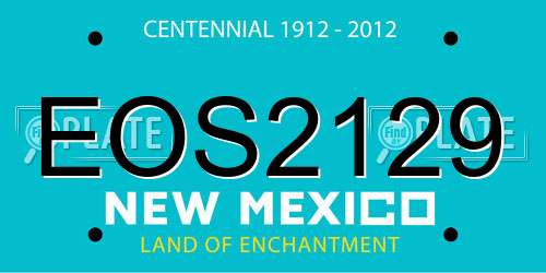 EOS2129 New Mexico License Plate