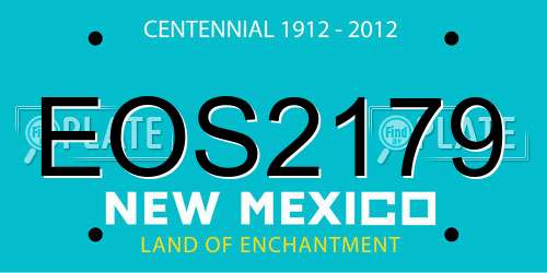 EOS2179 New Mexico License Plate
