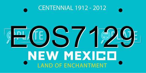 EOS7129 New Mexico License Plate