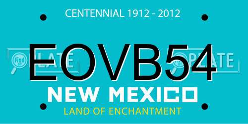 EOVB54 New Mexico License Plate