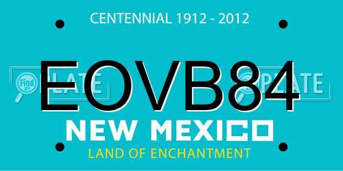 EOVB84 New Mexico License Plate