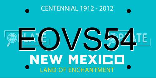 EOVS54 New Mexico License Plate