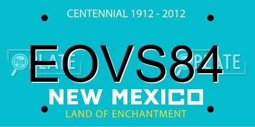 EOVS84 New Mexico License Plate