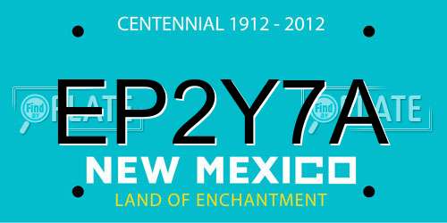 EP2Y7A New Mexico License Plate