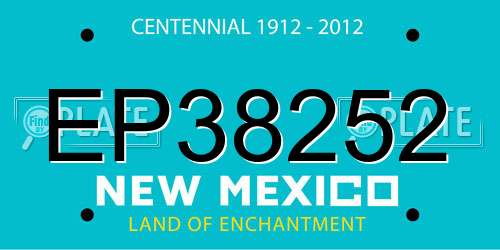 EP38252 New Mexico License Plate