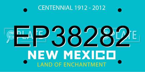 EP38282 New Mexico License Plate