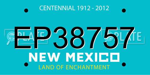 EP38757 New Mexico License Plate
