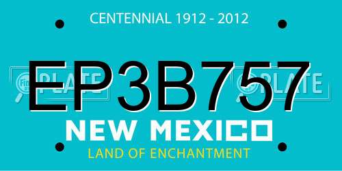 EP3B757 New Mexico License Plate