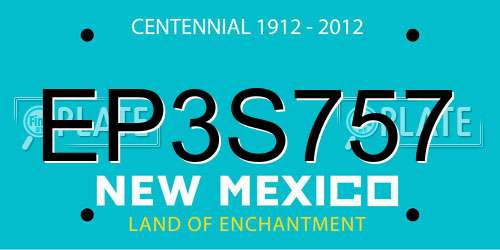 EP3S757 New Mexico License Plate