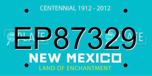 EP87329 New Mexico License Plate