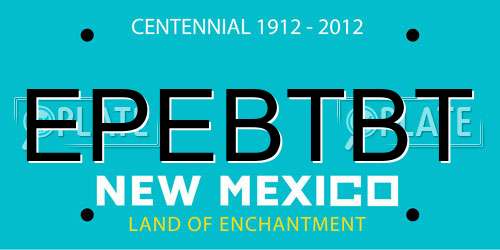 EPEBTBT New Mexico License Plate