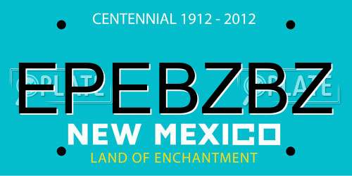 EPEBZBZ New Mexico License Plate