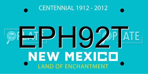 EPH92T New Mexico License Plate