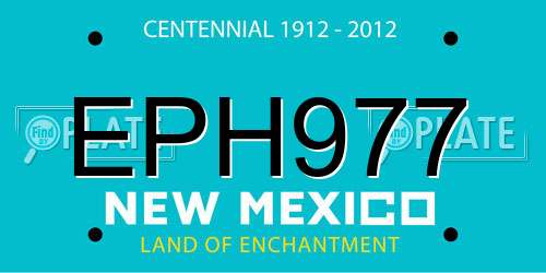 EPH977 New Mexico License Plate