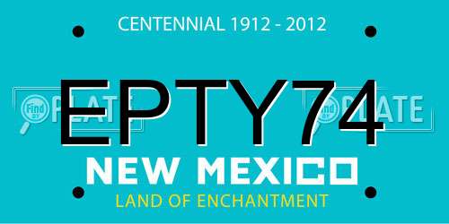 EPTY74 New Mexico License Plate