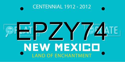 EPZY74 New Mexico License Plate