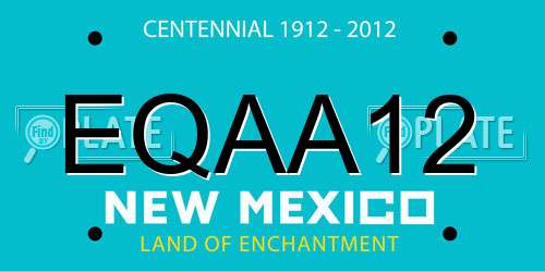 EQAA12 New Mexico License Plate
