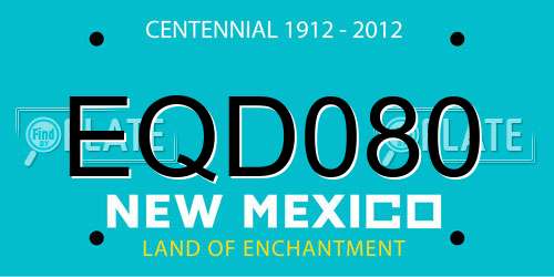 EQD080 New Mexico License Plate