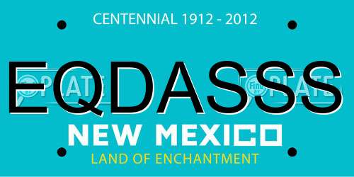 EQDASSS New Mexico License Plate